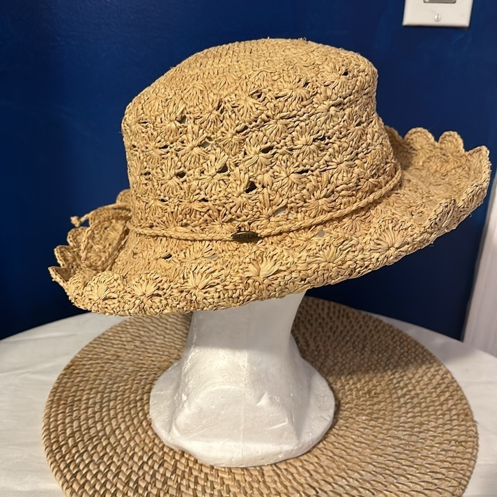 Women’s The Scala Collection Woven Natural Straw Sun Hat One Size - Picture 4 of 6